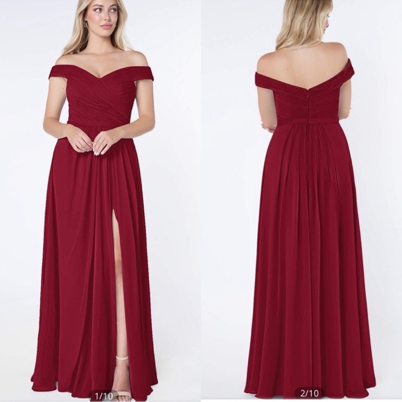 Azazie Dresses & Skirts - Azazie audrianna burgundy Maxi dress Formal Evening Bridesmaid